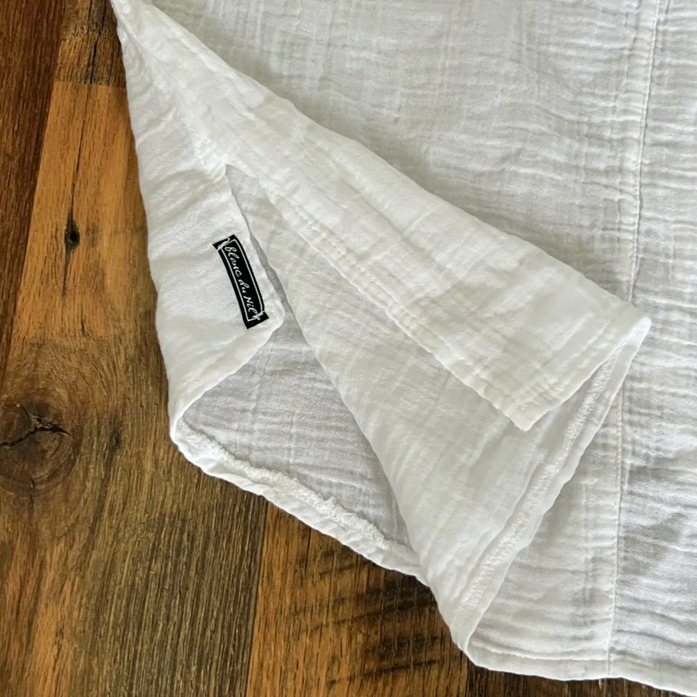 NWT Blanc du Nil Front Pocket Side Split Cotton Top - Picture 5 of 8